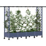  Povišeni krevet s mrežom i krovom Siva 203 x 40 x 127 cm PP | shoptok.hr