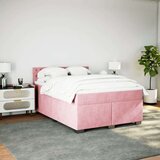 vidaXL Krevet s oprugama madracem tamnoružičasti 140x200 cm baršunasti | shoptok.hr
