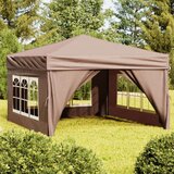  Zložljiv vrtni šotor s stranicami taupe 3x3 m, (20702477) Cene