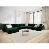Mazzini Sofas Temno zelena žametna kotna sedežna garnitura v obliki črke "U" (desni kot) Vanda – | Shoptok.si