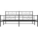 Metalni okvir kreveta uzglavlje i podnožje crni 200x200 cm | shoptok.hr