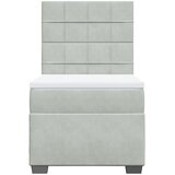 Box spring krevet s madracem svjetlosivi 90x190 cm baršunasti | shoptok.hr