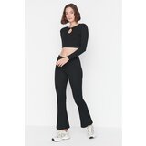 Trendyol Black Drop Detail Ribbed Knitted Bottom-Top Set | Shoptok.si