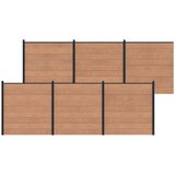 PANEL ograde 6 pcs WPC i aluminij Smeđa | Shoptok.si