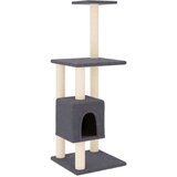 vidaXL Mačje drevo s praskalniki iz sisala temno sivo 104 cm | Shoptok.si