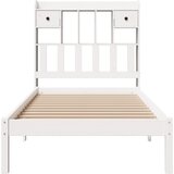 Krevet s regalom za knjige bez madraca bijeli 90x190cm borovina | shoptok.hr