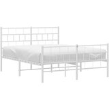 Metalni okvir kreveta uzglavlje i podnožje bijeli 140 x 190 cm | shoptok.hr