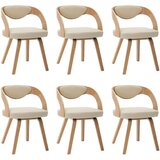  Blagovaonske stolice od savijenog drva i umjetne kože 6 kom krem | shoptok.hr