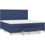  Krevet s oprugama i madracem plavi 200 x 200 cm od tkanine | shoptok.hr
