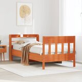 vidaXL Posteljni okvir brez vzmetnice voščeno rjav 100x200 cm borovina Cene
