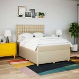  Krevet s oprugama i madracem krem 160x200 cm od tkanine | shoptok.hr