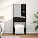 vidaXL Toaletna Miza Črna hrast Les 60 x 40 x 140 cm Kozmetična Miza | Shoptok.si