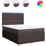 vidaXL Krevet s oprugama i madracem tamnosmeđi 140 x 190 cm od tkanine | shoptok.hr