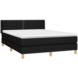  Box spring postelja z vzmetnico črna 140x200 cm blago | Shoptok.si
