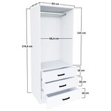 Hanah home easy 1600-58 matte white wardrobe cene