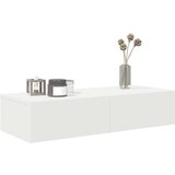 vidaXL Zidna polica s ladicama bijela 80x33x17 cm izrađeno drvo | shoptok.hr