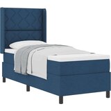 vidaXL Postelja s vzmetnico Modra 90x190 cm Tkanina, (22050251) | Shoptok.si