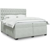 vidaXL Box spring postelja z vzmetnico svetlo siva 200x200 cm žamet Cene