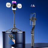 BLAVEC Selfie Stick Aluminium Fusion P07 Magsafe stativ + daljinski upravljač + 2 lampe 140 cm crni | shoptok.hr