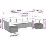 vidaXL 7-dijelna svjetlosiva poli ratan garnitura s jastučićima | shoptok.hr