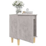 vidaXL Nočna omarica z lesenimi nogami betonsko siva 40x30x50 cm | Shoptok.si