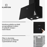 Klarstein Laurel poševna kuhinjska napa | način odsesavanja in recirkulacije zraka | varnostno steklo | 417 m³/h | 60 cm | Shoptok.si