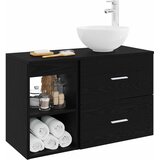  Set namještaja za kupaonicu 2 kom. Crni hrast Konstruirano drvo Crna 49,5 x 41 x 80 cm | Shoptok.si