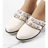 Gemre Beige studded slides Asselt | Shoptok.si
