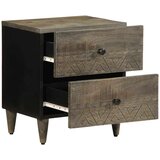 vidaXL Noćni ormarići 2 kom svijetlo sivi 40x33x46 cm Puno drvo Mango | shoptok.hr