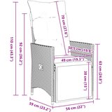  9-dijelni vrtni bistro set od poliratana s jastucima smeđi Smeđa 190 x 90 x 75 cm | shoptok.hr