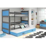 Rico drveni dečiji krevet na sprat sa tri kreveta - sivi - plavi - 160x80 cm NM3VDJZ Cene