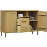  Komoda s metalnim nogama smeđa 113x40x77 cm masivno drvo OSLO | Eponuda.com