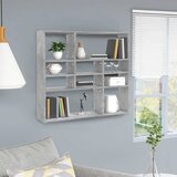  Zidna polica siva boja betona 90 x 16 x 78 cm konstruirano drvo | Eponuda.com