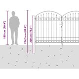  Ograda vrata Ostalo Siva 300 x 175 cm Čelik | shoptok.hr