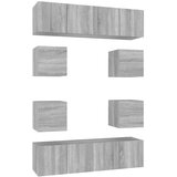  8-dijelni set TV ormarića sivog sonome konstruirano drvo - Sivi hrast sonoma 8 60 cm | shoptok.hr