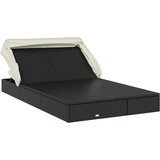 LEŽAJ za sunčanje za 2 osobe crni 213 x 118 x 97 cm poliratan | shoptok.hr