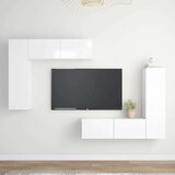  4-dijelni set TV ormarića visoki sjaj bijeli od iverice | shoptok.hr