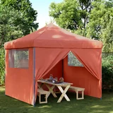 Sklopivi prigodni šator za zabave s 4 bočna zida terakota