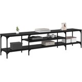 TV ormar Crni hrast 201 x 35 x 45 cm Obrađeno drvo i čelik | shoptok.hr