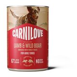 Carnilove Dog Adult konzerva, pate - jagnjetina in divja svinja - 400 g 400 g | Shoptok.si