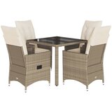  5-dijelni vrtni blagovaonski set od poliratana s jastucima bež 90 x 90 x 75 cm | shoptok.hr