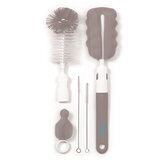 BabyOno set četkica za boce i dude s promjenjivom drškom i mini spužvicom - sivi | shoptok.hr