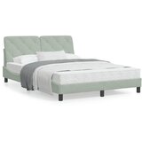 vidaXL Okvir za krevet s uzglavljem svjetlosivi 120x200 cm baršunasti | shoptok.hr