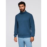 Ombre Men's sweater with a "v-neck" neckline with a shirt collar - black Cijene