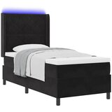  Krevet s opruga kutije s LED trakama Crna 100 x 200 cm Baršun | shoptok.hr