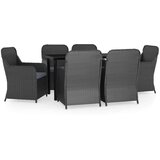  7-dijelni vrtni blagovaonski set s jastucima crni | shoptok.hr