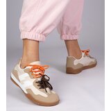 D/CEO marka niezdefiniowana Beige canvas sneakers with colorful laces Bekki | Shoptok.si