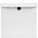  Kutije za pohranu s poklopcima 4 kom 28 x 28 x 28 cm bijele | Eponuda.com