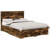  Krevetna konstrukcija s ladicama Dimljeni hrast 140 x 190 cm | shoptok.hr