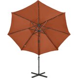  Vrtni senčnik z LED lučkami terakota 300 cm | Shoptok.si